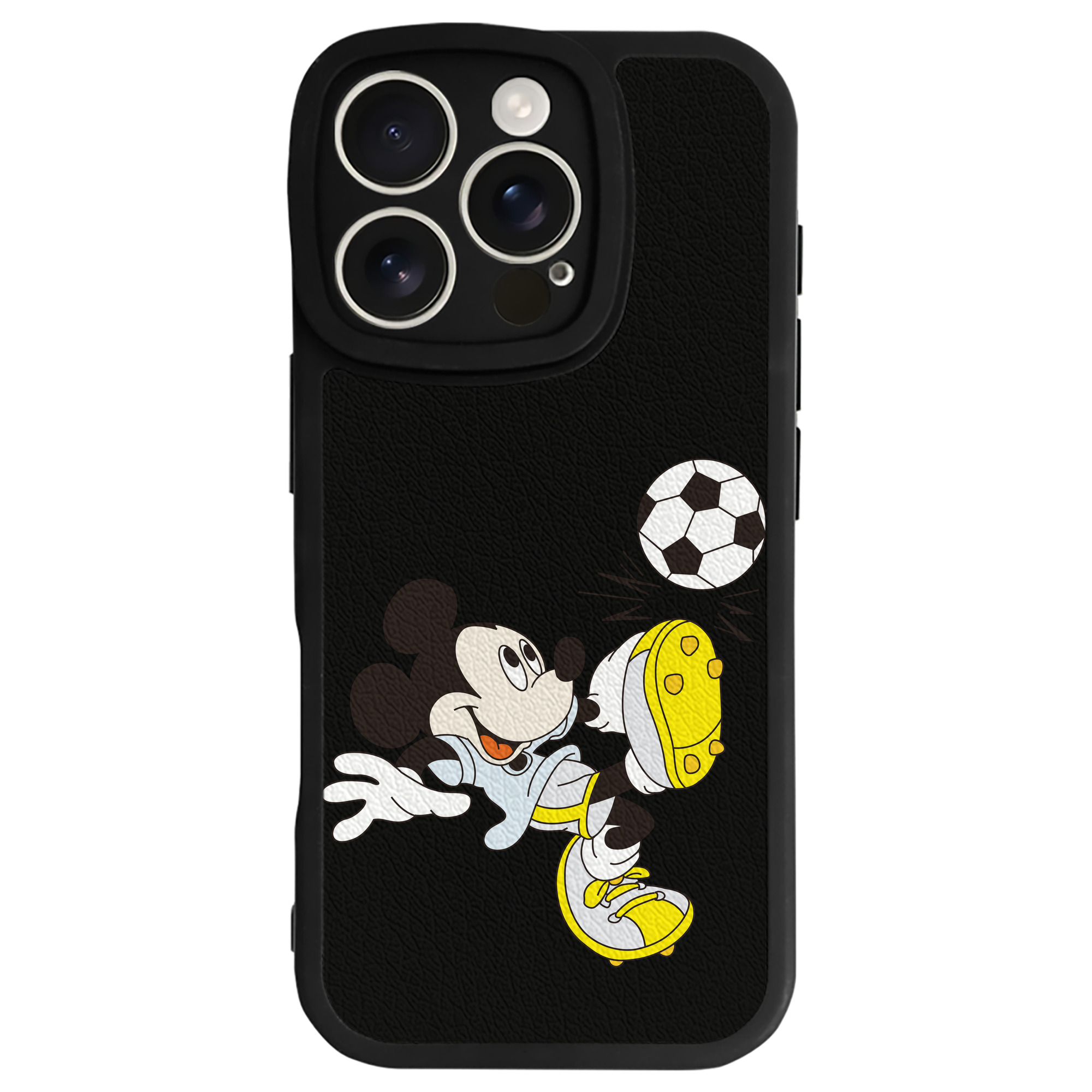（画像用） ミッキーマウス Mickey Mouse 【iPhone 16シリーズ対応】シリコンスマホケース（レザー調） 材質：シリコン
